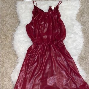 Holiday Shimmer Red Mini Dress